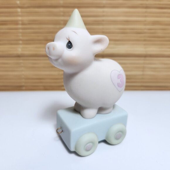Precious Moments Pig Heaven Bless Your Special Day 3 Bisque Porcelain Vintage - Picture 1 of 7